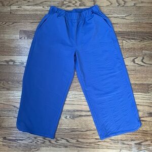 Title Nine Slaycation Wide Leg Cropped Pants Sz Med Color Blue/Purple Beach Gym